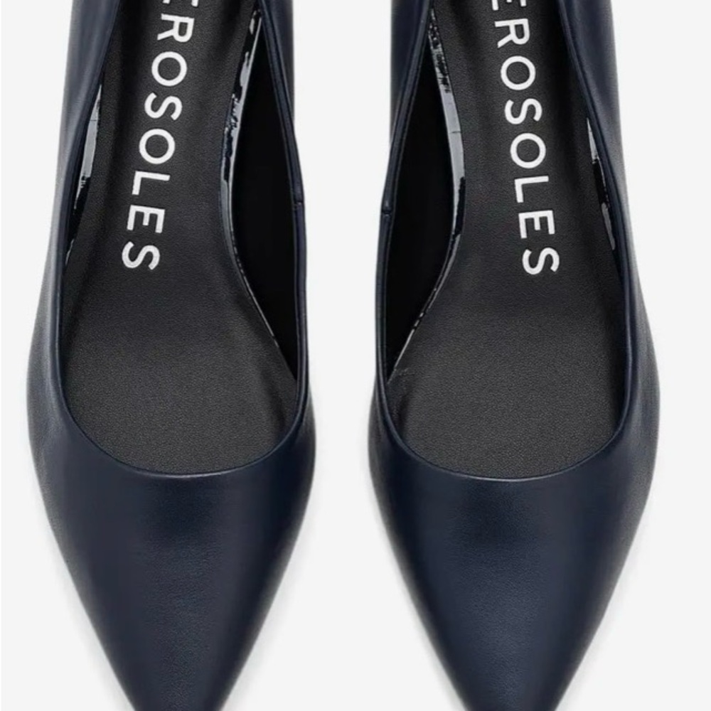 AEROSOLES Navy Pointed Ballet Flats